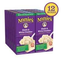 Annie's Macaroni and Cheese, Shells & White Cheddar Mac and Cheese, 6 oz Box (Pack of 12)