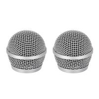 uxcell 2pcs Microphone Ball Head Mesh Grill Metal Windscreen with Black Inside Foam Filter for PG48 PG58 PGX2 BLX288 PG288 PGX24