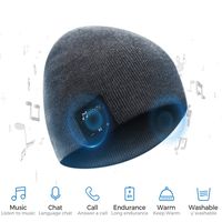 Bluetooth Beanie Hat, BCELIFE Wireless 4.0 Hands-Free Knit Music Cap with HD Stereo Speaker Headphone Mic Rechargeable USB for Winter Fitness Outdoor Sports &Christmas Gifts(Gray)