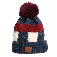 FRCOLT Christmas Wireless Bluetooth Beanie Hat Detachable Stereo Speakers Gift Girlfriend (Free Size, Blue)