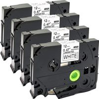 NEOUZA 4PK Label Tape Compatible for Brother Ptouch TZ-231 TZe-231 TZ231 TZe231 Width 12mm Length 8m Black on White