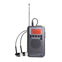 EXMAX Air Band Radio Receiver FM/AM/SW/AIR/CB/VHF NOAA Weather Alert Radio Full Band Hand-held Aircraft Digital Radio Speaker with Extend Antenna for Indoor & Outdoor Activities for Parents - Gray
