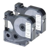 NineLeaf 12mm 5.5m Compatible for DYMO 18444 Black Print on White Vinly Label Tape Work with LabelManager 120P 280 220P 450D Printer,2 Pack