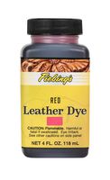 Fiebing's Leather Dye 4oz Red - alcohol based penetrating & permanent leather dye