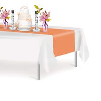 Peach 12 Pack Premium Disposable Plastic Table Runner 14 x 108 Inch. Decorative Table Runner for Dinner Parties & Events, Decor By Grandipity