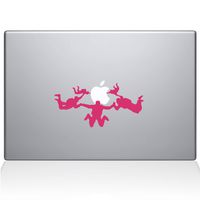 The Decal Guru 2069-MAC-12M-BG Sky Divers Decal Vinyl Sticker, 12" MacBook, Pink