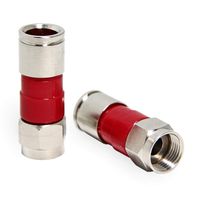 F Connectors for Coax Cable, 2-Pack RG6 Coaxial Compression Fitting End with Weatherproof Seal Ring and Water Tight Grip RFAdapter for Outdoor TV Antenna, Satellite, Dish Network