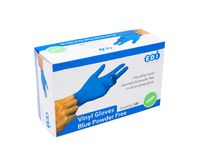EDI Blue Vinyl Glove, Disposable, Powder-Free, Large (100 Count)