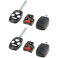 Key Fob Keyless Entry Remote Shell Case & Pad fits Honda Accord & CR-V 2003 2004 2005 2006 2007 (OUCG8D-380H-A), Set of 2