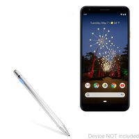 Google Pixel 3a XL Stylus Pen, BoxWave [AccuPoint Active Stylus] Electronic Stylus with Ultra Fine Tip for Google Pixel 3a XL - Metallic Silver