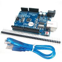 HiLetgo UNO R3 ATmega328P CH340 Development Board Compatible Arduino UNO R3 Arduino IDE Develope Kit Microcontroller with USB Cable Straight Pin Header 2.54mm Pitch Robot Parts