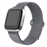 bayite Soft Bands Compatible with Fitbit Versa/Versa 2 Women Men, Breathable Sport Loop Band Replacement Accessories Wristband, Gray