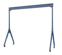 Vestil AHS-6-20-16 Steel Adjustable Height Gantry Crane, 6000 lbs Capacity, 20' Length x 12" Height Beam, 127"-193" Usable Height