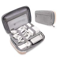 pack all Electronic Organizer, Travel Cables Organizer Bag, Electronic Accessories Case for Cables, Chargers, Phones, USB Cords, SD Cards (Gray)