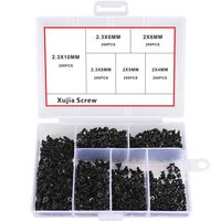 Stainless Steel Self Drilling Tapping Screws Set Replacement Laptop Notebook Computer Black Screw Kit (KA 2-2.3)