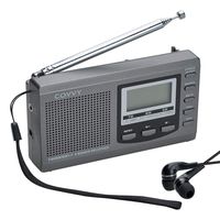 AM/FM Portable Shortwave Radio, COVVY Battery Operated 9 Band FM Transistor DSP Stereo Radio Digital Tuning Radio with Sleep Timer, Alarm Clock, LCD Display, Loud Speaker & Earphone (Grey)