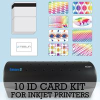 10 ID Card Kit - Laminator, Inkjet Teslin, Butterfly Pouches, and Holograms - Make PVC Like ID Cards