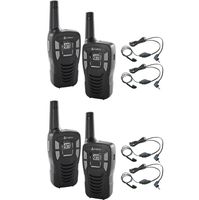 (4) Cobra CX112 16 Mile 22 Ch FRS/GMRS Walkie Talkie Two-Way Radios w/ Headsets