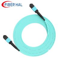 FiberHal Mpo to Mpo Fiber Patch Cord, OM3 Multimode Fiber Optic Cable for 40gb Connector, 12-core, 1-meter(3.3ft)