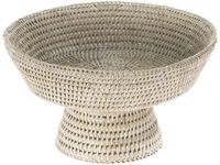 KOUBOO 1010068 La Jolla Rattan Fruit Fruuit Bowl, 10.5 inches x 10.5 inches x 6 inches, White Wash