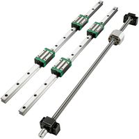 BestEquip Linear Guide Rail 2Pcs HGR20-800mm Linear Slide Rail with 1Pcs RM1605-800mm Ballscrew with BF12/BK12 Kit Linear Slide Rail Guide Rail Square for DIY CNC Routers Lathes Mills