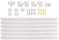 Cable Concelear On-Wall Cord Cover Cable Raceway Kit; Cable Organizer + Management System; Hide Cords, Cables, Wires; Conceal Cables for Home, Office, TV, PC; White; 6 x 25" Lengths, with Connectors