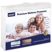 ZAMAT Premium 100% Waterproof Mattress Protector, Breathable & Noiseless Mattress Pad Cover, Fitted 14"-18" Deep, Vinyl Free, Hypoallergenic | Dust Proof | Smooth Soft Cotton Terry Covers (Twin)