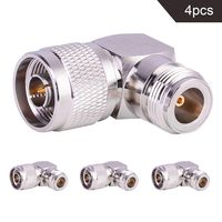 4PACK N Type Right Angle Connector N Male to N Female Adapter Connectors 90 Degree for Ham Radio Antenna/Cell Phone Signal Cable by XRDS_RF