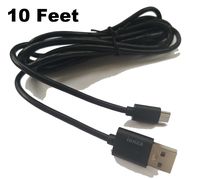 10-FT USB Charging Cable for Xbox One and PS4 Controllers (Black) by ienza