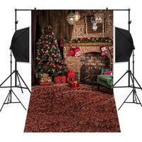 Wensltd Clearance! Christmas Backdrops Tree Vinyl 3x5FT Fireplace Background Photography Studio (D)