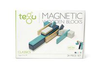 24 Piece Tegu Magnetic Wooden Block Set, Blues