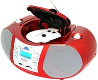 Boytone BT-6R CD Boombox Red Metallic Color Edition Portable Music System with CD Player & USB/SD/MMC Slot, Digital FM Radio with Auxiliary-in & Headphone Jack, AC/DC, 110/220