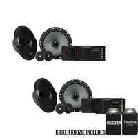 Kicker KSS6704 KSS670 6.75" Component System with 1" tweeters 4-Ohm Bundle