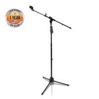 Pyle Universal Tripod Microphone Stand - M-6 Mic Mount Holder Height Adjustable from 37.5" to 63" Inch High and Extending Telescoping Boom Arm w/Lock Mechanism - Lightweight and Durable PMKS38