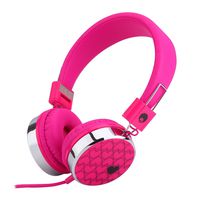 Rockpapa Love Foldable On Ear Headphones Adjustable Headband with 3.5mm Jack, Love Heart Earphones for Kids Children Toddler Teens Age 3-15 Pink