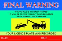 Private Parking Stickers Reserved No Permit Area Violation Warning Notice Label Sticker - 9x6 Inch - Pack of 100, Green
