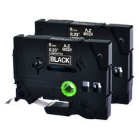 GREENCYCLE 2 Pack Compatible for Brother TZe-315 TZe315 TZ-315 TZ315 TZE 315 Laminated Tze Tz Tape White on Black 6mm (1/4") Width 8m (26.2ft) Length for P-Touch PT-D600 Label Makers & Printers