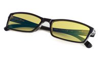 Blue Light Blocking Computer Glasses Small Lenses with Yellow Tinted Lens Reading Glasses Eyeglasses Black Transparent Frame +1.50