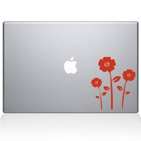 The Decal Guru Flowers MacBook Decal Vinyl Sticker - 12" MacBook - Orange (1062-MAC-12M-P)