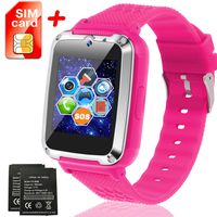 Kids Smartwatch [SIM Card and Extra Battery Included], Kids Smart Watch Phone with 12/24 H Touch Screen SOS Camera Games Flashlight Electronic Learning Toy for 3-14 Years Old Boys Girls Toddler (Pink)