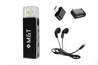 Mini USB Voice Recorder with Earphones and OTG Adapter, 8GB Digital Sound Audio Recording Device for Lectures Meetings, Rechargeable Portable Mac Compatible Dictaphone (Black) by M&T Products