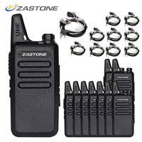 Zastone X6 Walkie Talkie with Earpiece 10 Pack 3W 16-Channel UHF 400-470Mhz Rechargeable Long Range Two-Way Radios