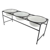 Platinum Pets Modern Triple Diner Feeder with Stainless Steel Cat/Dog Bowl