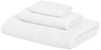 AmazonBasics 3 Piece Cotton Quick-Dry Bath Towel Set - White
