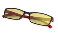 Blue Light Blocking Computer Glasses Small Lenses with Yellow Tinted Lens Eyeglasses Black Red Frame +0.00