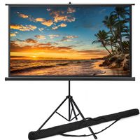 Projector Screen with Tripod Stand 100 inch 16:9 | Indoor Outdoor Foldable Movie Screen with Wrinkle-Free Design | Projection Screen for Home Theater Cinema Wedding Party Office