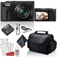 Panasonic Lumix DC-ZS70 Digital Camera (Black) Bundle with LCD Screen Protectors + Carrying Case and More