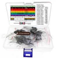 Ltvystore 3W 75PCS 15 Value 0.1R-20R Carbon Film Resistor Assorted Kit Assortment