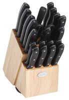 Oster 112070.22 Evansville 22 Piece Cutlery Set, Stainless Steel with Black Handles