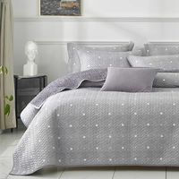 Uozzi Bedding 2 Piece Reversible Quilt Set Twin Size 68x86 Soft Microfiber Lightweight kids Coverlet Bedspread Summer Comforter Set Bed Cover Set Blanket for Kids Gray Dots & Cross (1 quilt + 1 shams)